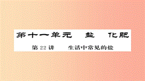 2019年中考化學(xué)總復(fù)習(xí) 第一輪復(fù)習(xí) 系統(tǒng)梳理 夯基固本 第22講 生活中常見(jiàn)的鹽練習(xí)課件.ppt