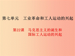 九年級歷史上冊 第7單元 工業(yè)革命和工人運動的興起 第22課 馬克思主義的誕生和國際工人運動的興起.ppt