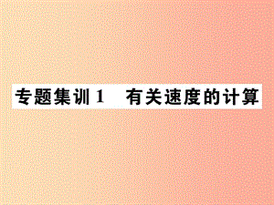 2019秋八年級物理上冊 專題集訓1 有關速度的計算習題課件 新人教版.ppt