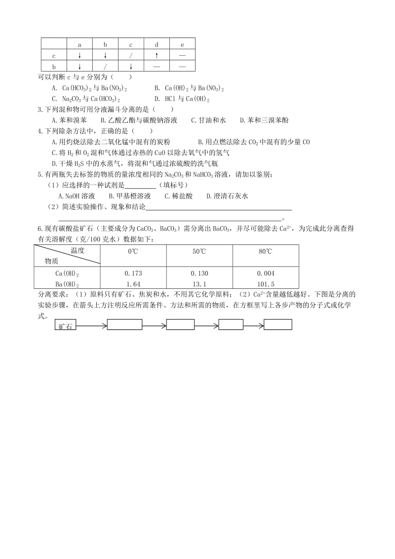 2019-2020年高考化学复习 物质的检验、分离和提纯学案.doc_第2页