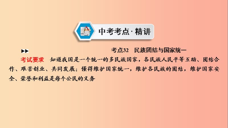 江西省2019届中考政治 第6章 考点32 民族团结与国家统一复习课件.ppt_第2页