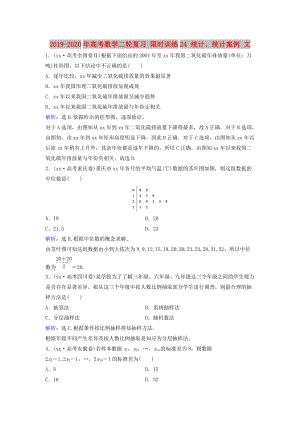 2019-2020年高考數(shù)學(xué)二輪復(fù)習(xí) 限時訓(xùn)練24 統(tǒng)計、統(tǒng)計案例 文.doc