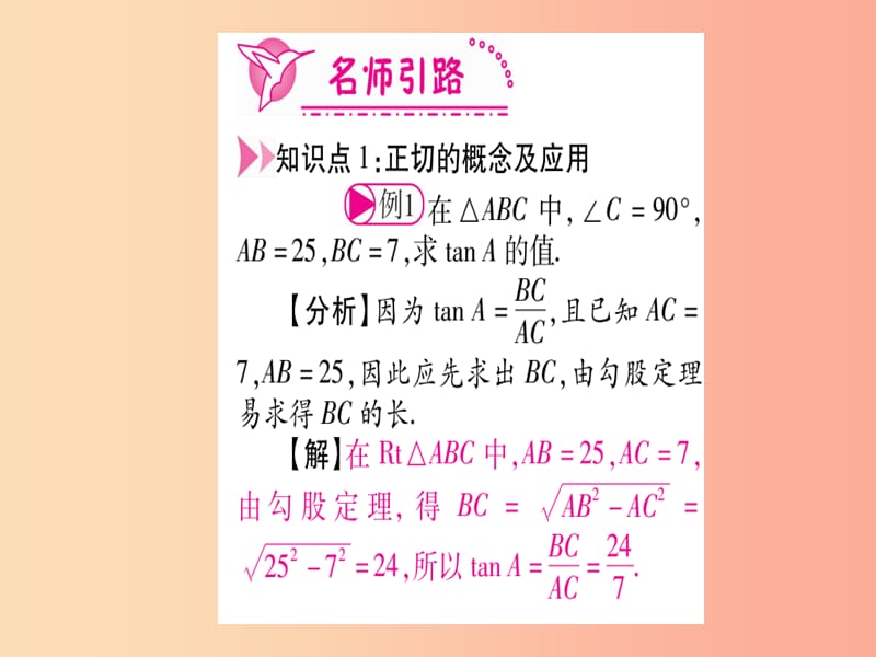 九年级数学下册 第1章 直角三角形的边角关系 1.1《锐角三角函数》课堂导练课件（含2019中考真题）北师大版.ppt_第3页