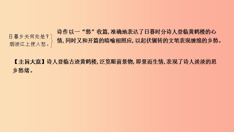 2019年中考语文总复习 第一部分 教材基础自测 八上 古诗文 唐诗五首 黄鹤楼课件 新人教版.ppt_第3页