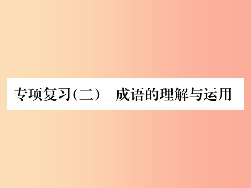 2019年九年级语文上册 专项复习二 词语的理解与运用习题课件 新人教版.ppt_第1页