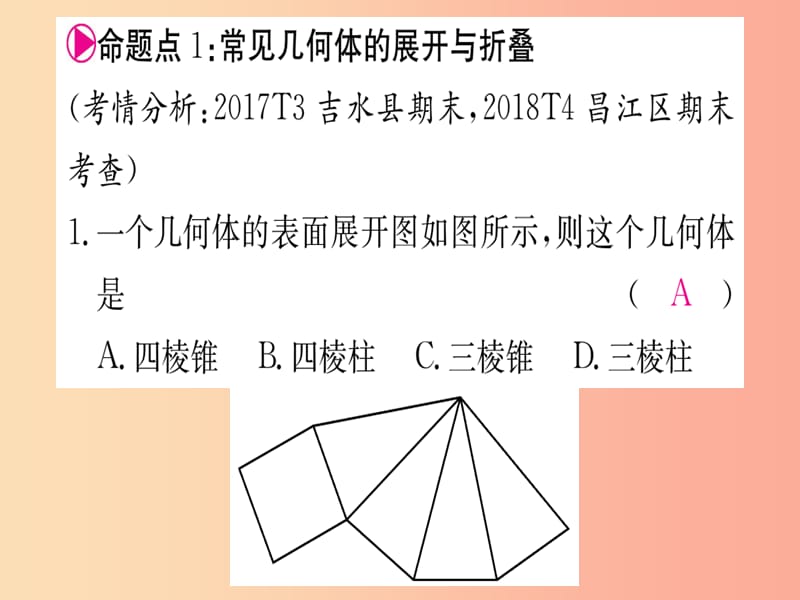 江西省2019秋七年级数学上册 第1章 丰富的图形世界江西常考命题点突破课件（新版）北师大版.ppt_第2页