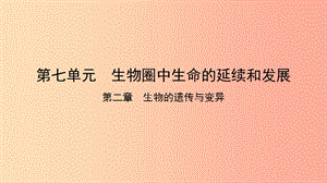 2019中考生物總復(fù)習(xí) 第一部分 基礎(chǔ)考點鞏固 第七單元 生物圈中生命的延續(xù)和發(fā)展 第二章 生物的遺傳與變異.ppt