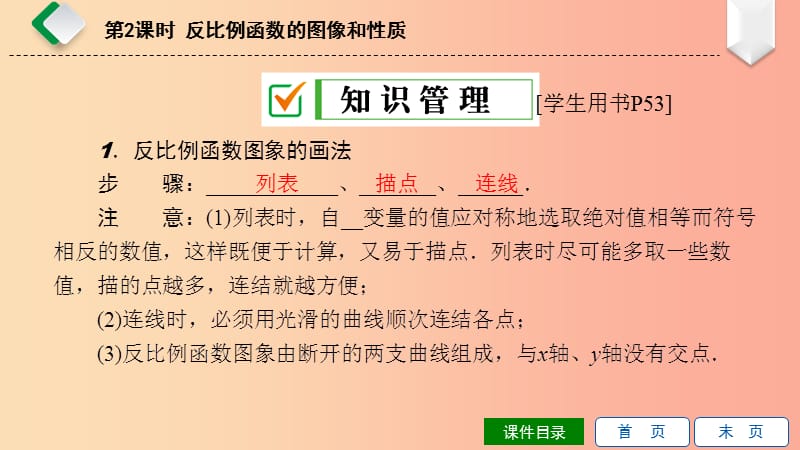 八年级数学下册 第17章 函数及其图象 17.4 反比例函数 第2课时 反比例函数的图像和性质课件 华东师大版.ppt_第3页