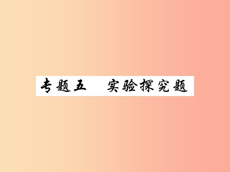 2019中考物理 第二部分 重点题型突破 专题五 实验探究题复习精练课件.ppt_第1页