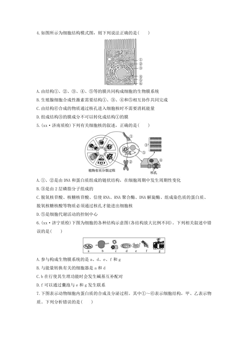 2019-2020年高考生物 加练半小时 第12练 对比分析细胞的亚显微结构与功能 苏教版.doc_第2页