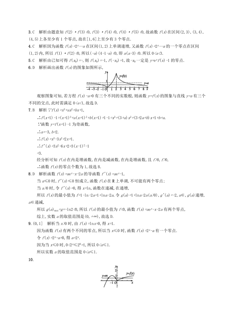 2019-2020年高考数学一轮复习第二章函数考点规范练12函数与方程文新人教B版.doc_第3页