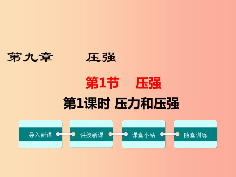 2019年春八年级物理下册第九章第1节压强第1课时压力和压强课件 新人教版.ppt_第1页