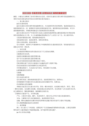 2019-2020年高考生物 必背知識點(diǎn) 植物的激素調(diào)節(jié).doc