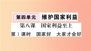 八年級道德與法治上冊第四單元維護(hù)國家利益第八課國家利益至上第1框國家好大家才會(huì)好習(xí)題.ppt