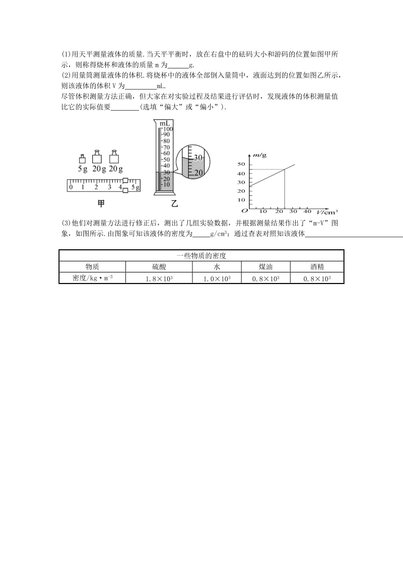 2019-2020年八年级上册同步练习（人教版）物理 第六章《质量与密度》 第3节 测量物质的密度.doc_第3页