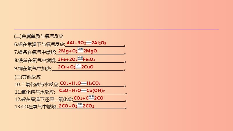 云南省2019年中考化学复习 专项05 化学方程式集锦课件.ppt_第2页