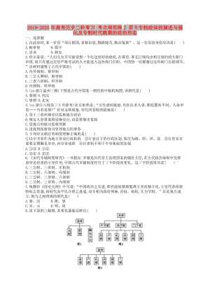 2019-2020年高考?xì)v史二輪復(fù)習(xí) 考點(diǎn)規(guī)范練2 君主專制政體的演進(jìn)與強(qiáng)化及專制時(shí)代晚期的政治形態(tài).doc