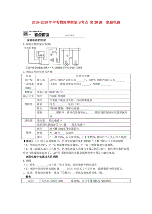 2019-2020年中考物理沖刺復(fù)習(xí)考點(diǎn) 第20講 家庭電路.doc