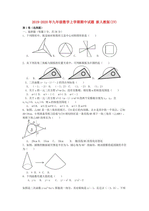 2019-2020年九年級數(shù)學(xué)上學(xué)期期中試題 新人教版(IV).doc