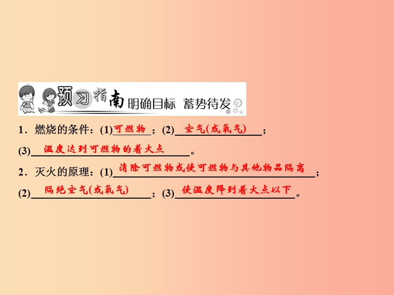 2019年秋季九年级化学上册 第7单元 燃料及其利用 实验活动3 燃烧的条件作业课件 新人教版.ppt_第2页