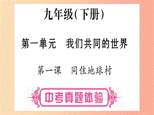 中考道德與法治總復習 第1篇 真題體驗 滿分演練 九下 第1單元 我們共同的世界 第1課 同住地球村課件.ppt