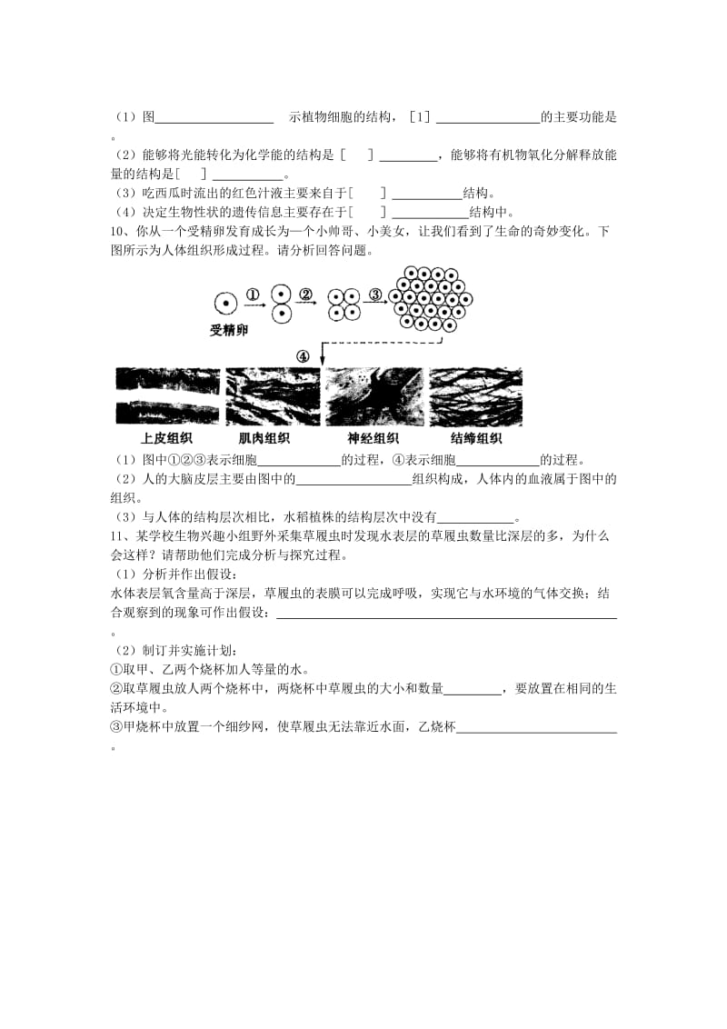 2019-2020年九年级生物9月月考试题(I).doc_第2页