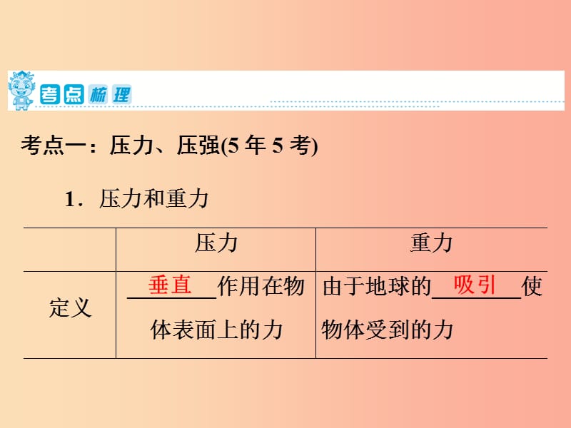 2019年中考物理 第一部分 教材梳理篇 第二板块 运动和力 第14课时 压强 液体的压强课件.ppt_第2页