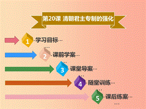 2019年春七年级历史下册第三单元统一多民族国家的巩固与发展第20课清朝君主专制的强化导学课件新人教版.ppt