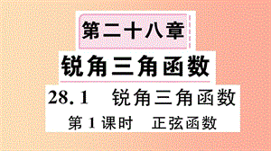 九年級數(shù)學下冊 第二十八章 銳角三角函數(shù) 28.1 銳角三角函數(shù) 第1課時 正弦函數(shù)習題講評課件 新人教版.ppt