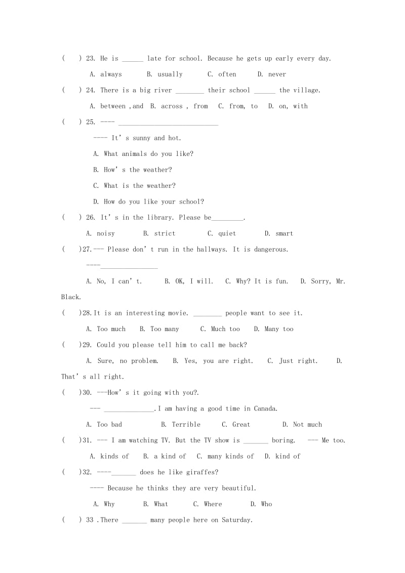 2019-2020年七年级英语下学期期中试题 人教新目标版(I).doc_第3页