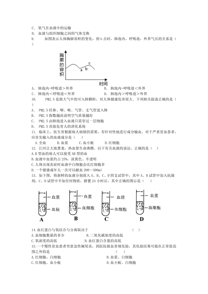 2019-2020年七年级生物下学期4月月考试题济南版.doc_第2页