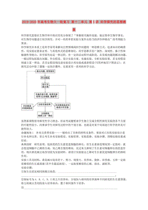2019-2020年高考生物大一輪復(fù)習(xí) 第十二單元 第5講 科學(xué)探究的思想教案.doc
