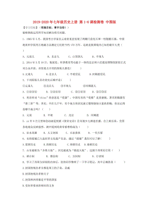 2019-2020年七年級(jí)歷史上冊(cè) 第1-6課檢測卷 中圖版.doc