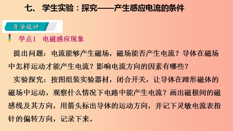 九年级物理全册14.7学生实验：探究__产生感应电流的条件课件1新版北师大版.ppt_第2页