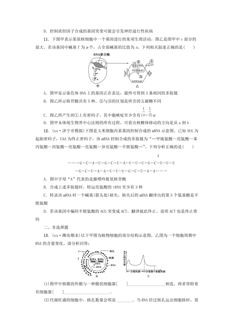 2019-2020年高考生物二轮复习 课后限时练7 遗传的分子基础.doc_第3页