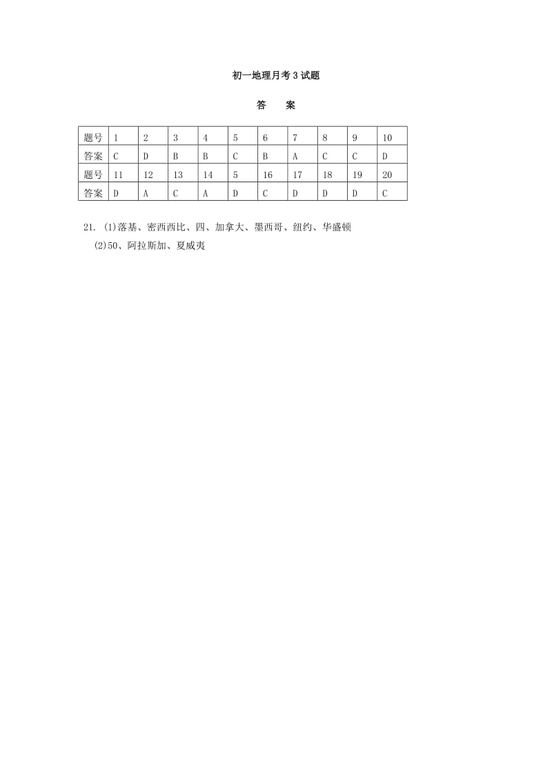 2019-2020年七年级地理下学期第三次阶段检测试题 新人教版.doc_第3页