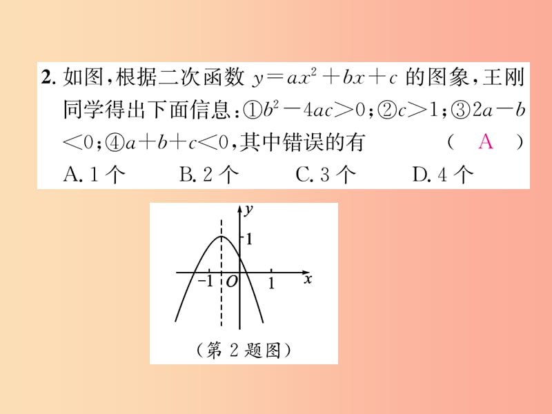 2019秋九年级数学上册专题训练1二次函数图象信息题习题课件新版沪科版.ppt_第3页