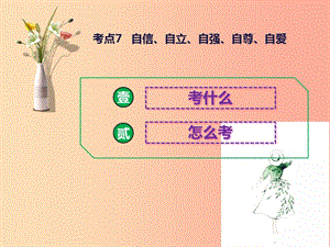 2019中考道德與法治二輪復(fù)習(xí) 考點7 自信、自立、自強、自尊、自愛課件.ppt