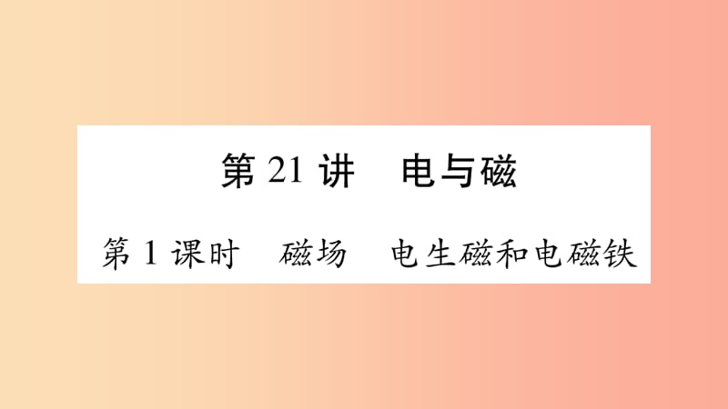 2019年中考物理 第21讲 电与磁（第1课时）教材课后作业课件.ppt_第1页