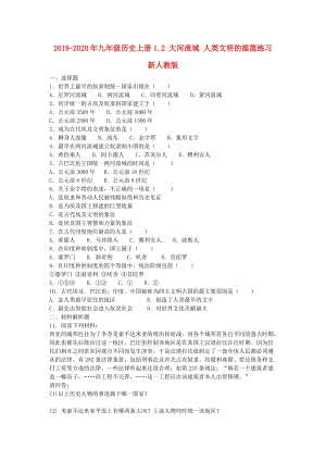 2019-2020年九年級(jí)歷史上冊(cè)1.2 大河流域 人類文明的搖籃練習(xí) 新人教版.doc