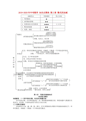 2019-2020年中考數(shù)學 知識點聚焦 第三章 整式的加減.doc