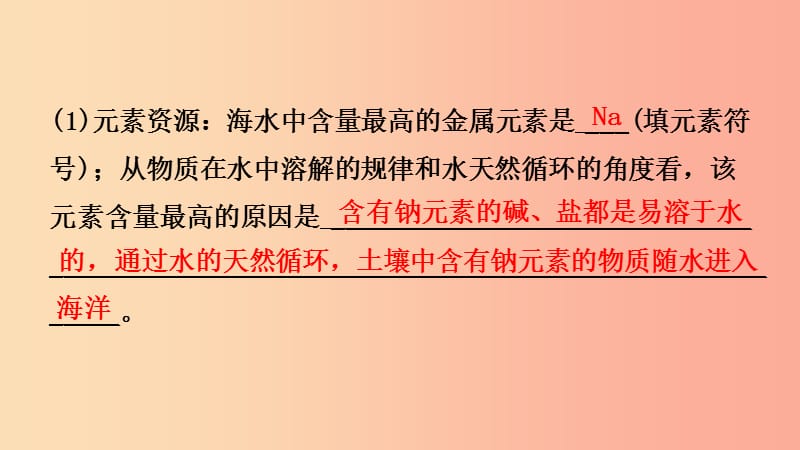 山东省2019年中考化学一轮复习 第八单元 海水中的化学 第1课时 海洋化学资源课件.ppt_第3页