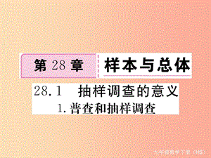 九年級(jí)數(shù)學(xué)下冊(cè) 第28章 樣本與總體 28.1 抽樣調(diào)查的意義 28.1.1 普查和抽樣調(diào)查練習(xí)課件 華東師大版.ppt