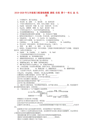 2019-2020年九年級(jí)復(fù)習(xí)配套檢測(cè)題 演練 仿真 第十一單元 鹽 化肥.doc