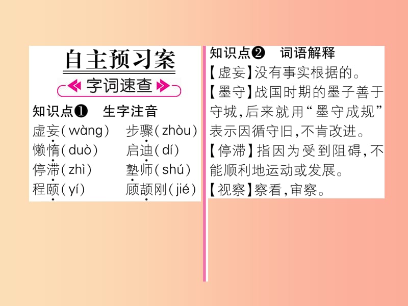 2019年九年级语文上册 第五单元 18 怀疑与学问作业课件 新人教版.ppt_第2页