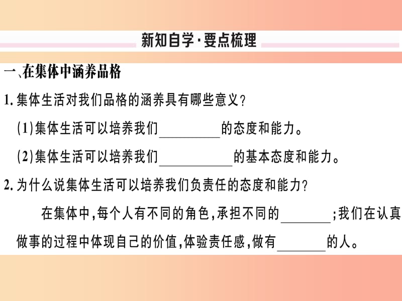 七年级道德与法治下册 第三单元 在集体中成长 第六课 我和我们 第2框 集体生活成就我习题课件 新人教版.ppt_第2页