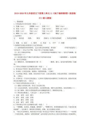 2019-2020年九年級語文下冊第三單元11《地下森林?jǐn)嘞搿烽喿x練習(xí)1新人教版.doc