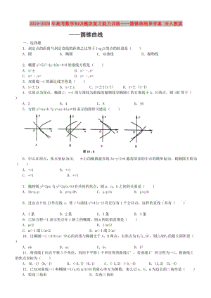 2019-2020年高考數(shù)學知識模塊復習能力訓練——圓錐曲線導學案 舊人教版.doc