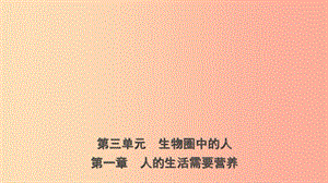 山東省2019年中考生物總復(fù)習(xí) 第三單元 生物圈中的人 第一章 人的生活需要營養(yǎng)課件.ppt