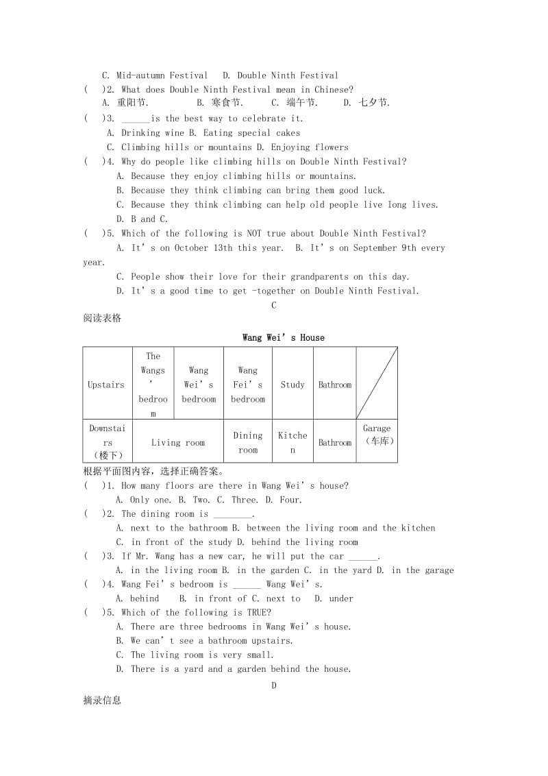 2019-2020年七年级英语上册Unit 3 How was your school trip单元综合测试题 新鲁教版五四制.doc_第3页